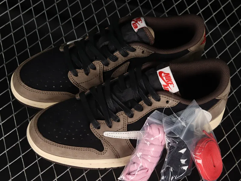 All categories Air Jordan Jordan series basketball shoes Air Jordan 1 Low pure original version Travis Scott x Jordan 1 low AJ 1 OG barb reverse hook grimace low top CQ4277-001